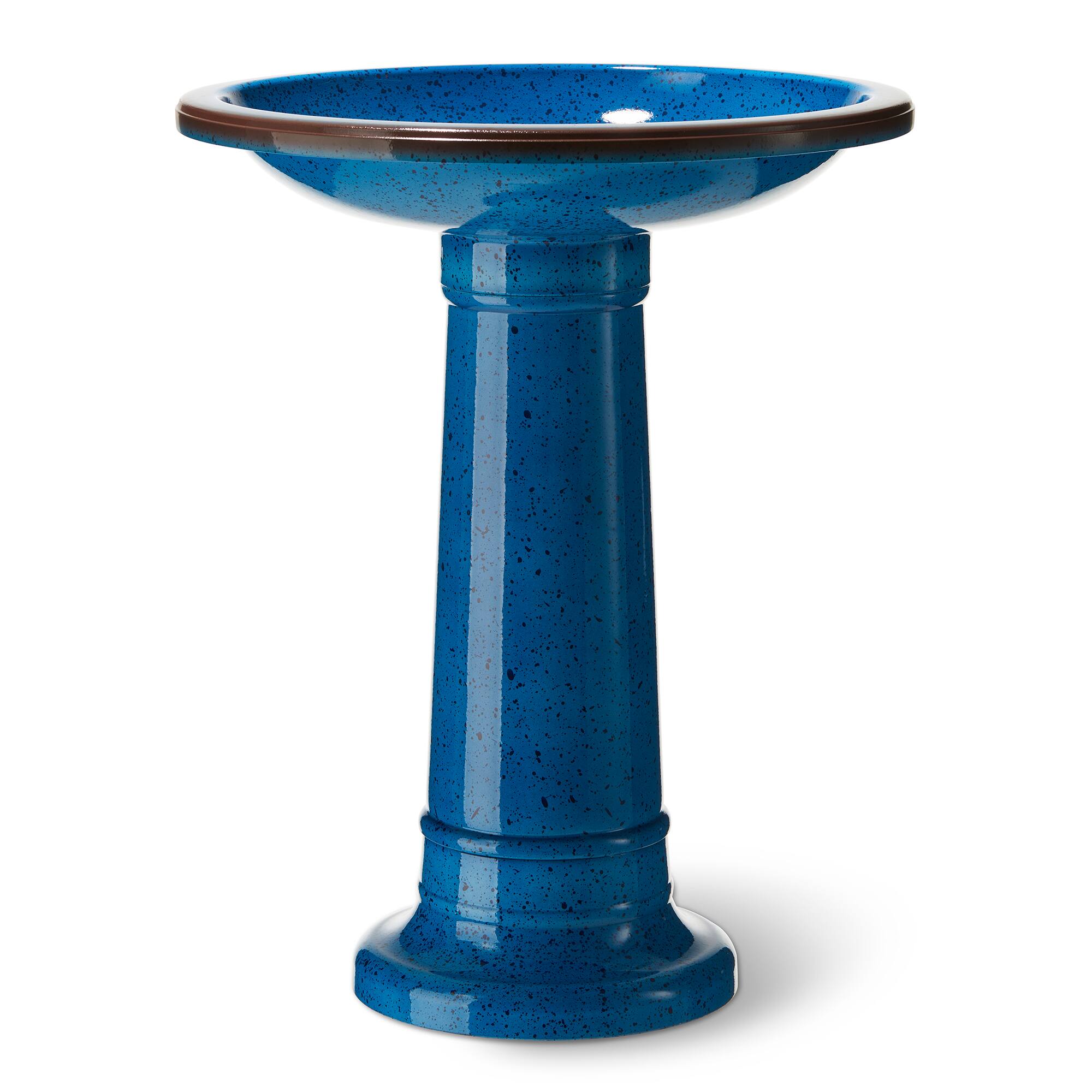 Glitzhome® 21.5" Faux Ceramic Tall Pedestal Birdbath